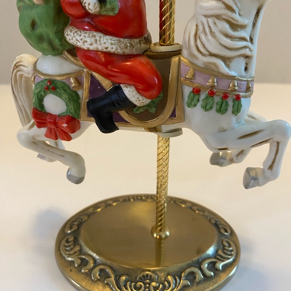Vintage Santa riding carousel horse figurine holidays Home Interiors Homco #5117 - Picture 3 of 11